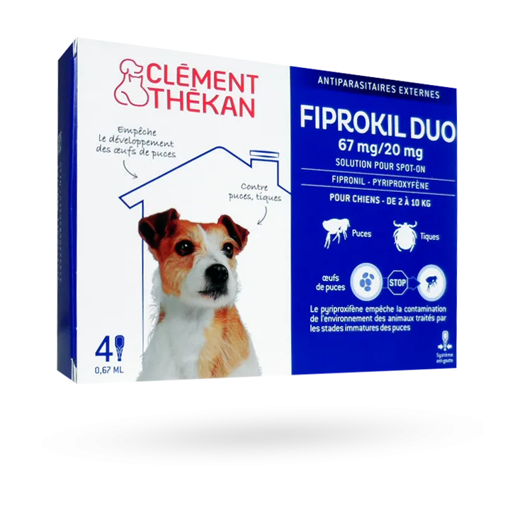 Fiprokil Duo Clément Thékan solution pour spot-on chien - 4 pipettes