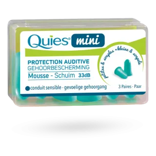 Boules Quies Mini Mousse conduit sensible 33 dB - 3 paires