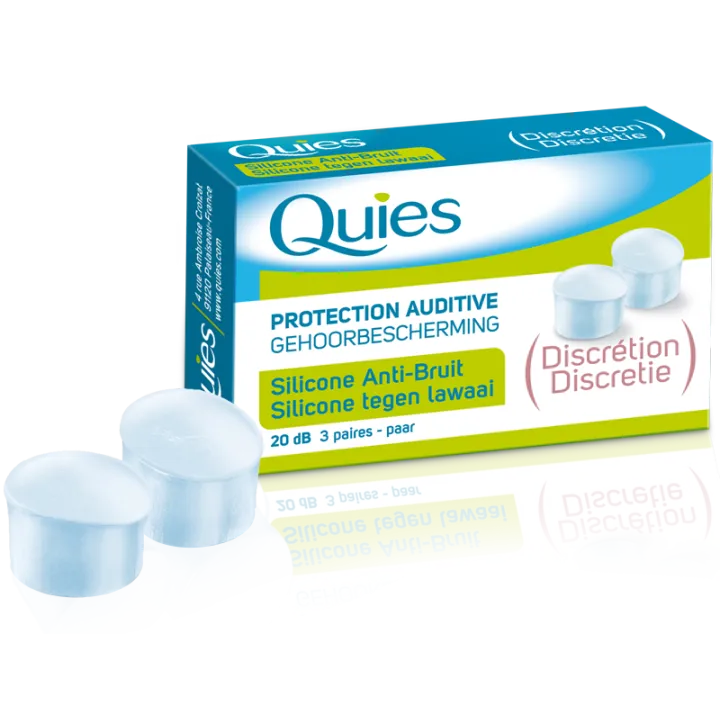 Boules Quies anti-bruit discrétion en silicone 3 paires de protection auditive