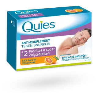 Pastilles anti-ronflement Quies goût agrume 12 pastilles à sucer