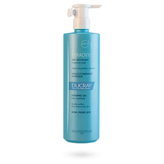 Keracnyl gel moussant visage et corps Ducray flacon pompe de 400 ml