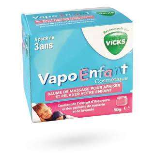 Vicks Vapo Enfant baume massage apaisant relaxant pot de 50 g 