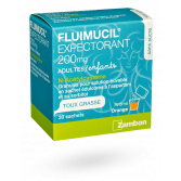 Fluimucil expectorant 200 mg adultes/enfants - 30 sachets orange