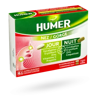 Humer jour et nuit nez/gorge 15 comprimés