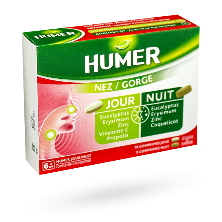 Humer jour et nuit nez/gorge 15 comprimés