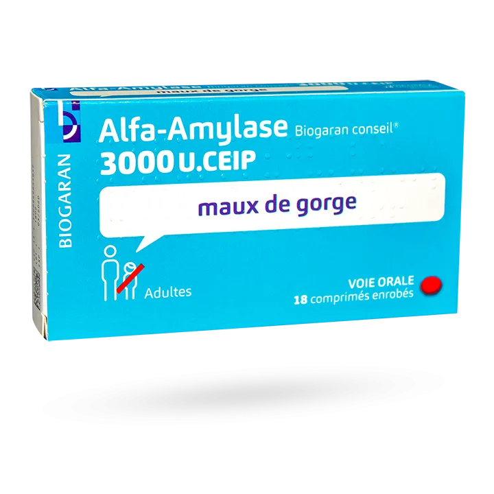 Alfa-Amylase 3000 U.Ceip Biogaran maux de gorge 18 comprimés