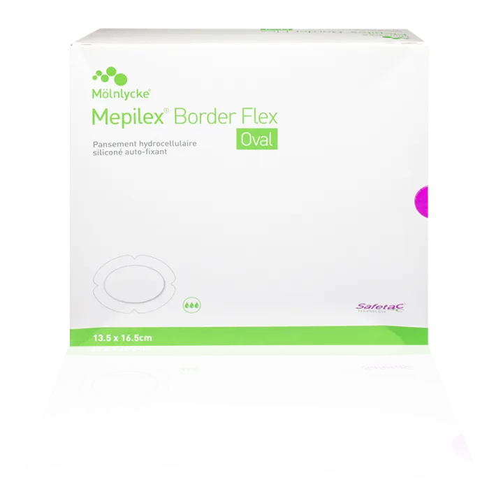 Mepilex Border Flex Oval pansement hydrocellulaire siliconé auto-fixant