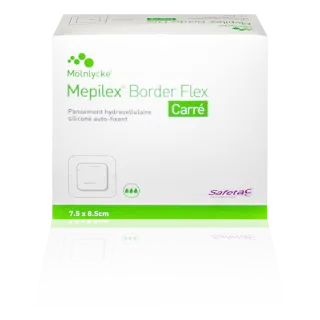 Mepilex Border Flex Carré - Pansement hydrocellulaire siliconé auto-fixant