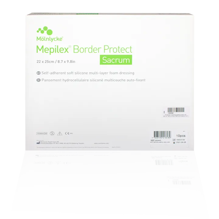 Mepilex Border Protect Sacrum pansement hydrocellulaire siliconé multicouche auto-fixant