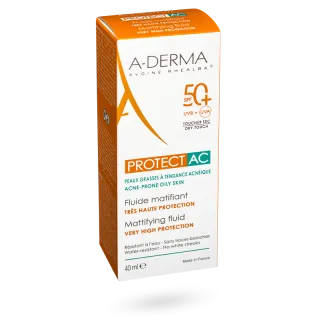A-derma Protect AC fluide matifiant visage très haute protection solaire SPF 50+ 40 ml A-derma Protect AC fluide matifiant visage très haute protection solaire SPF 50+ 40 ml