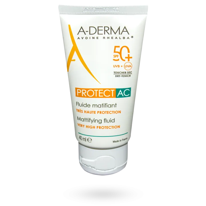 A-derma Protect AC fluide matifiant visage très haute protection solaire SPF 50+ 40 ml