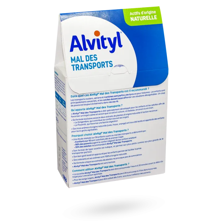 Alvityl mal des transports 10 sucettes goût cola fraise orange