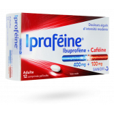 Ipraféine ibuprofène 400 mg caféine 100 mg - 12 comprimés