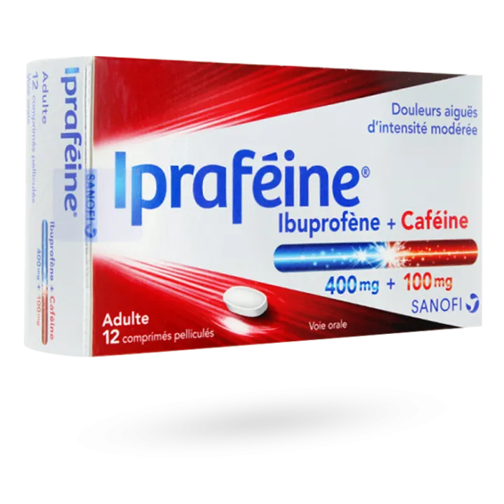 Ipraféine ibuprofène 400 mg caféine 100 mg 12 comprimés