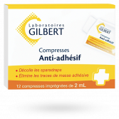 Compresses anti-adhésif laboratoires Gilbert - 12 compresses 2 ml