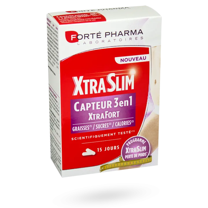 XtraSlim capteur 3 en 1 Xtra Fort Forté Pharma programme 15 jours 60 gélules