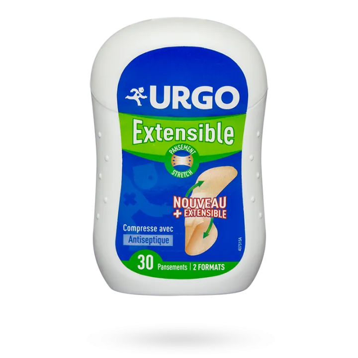 Urgo Extensible pansement avec compresse antiseptique boite de 30 pansements