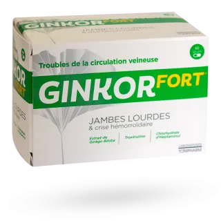 Ginkor fort hémorroïde jambes lourdes 60 gélules