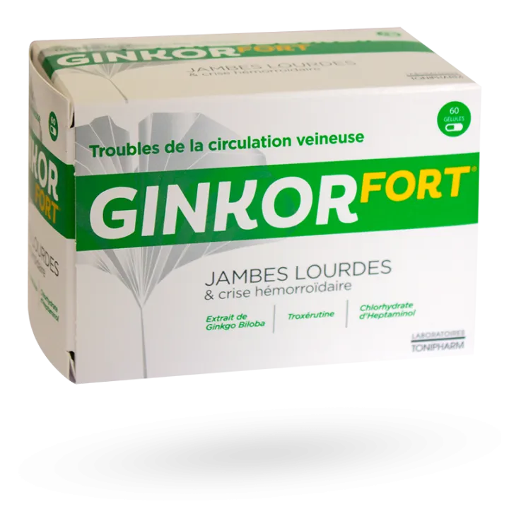 Ginkor fort hémorroïde jambes lourdes 60 gélules