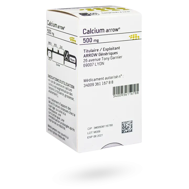 Calcium Arrow 500 mg 60 comprimés à sucer