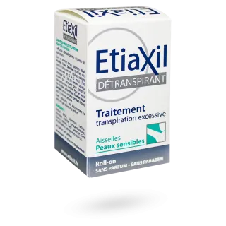 Etiaxil détranspirant aisselles peaux sensibles transpiration excessive roll-on 15 ml