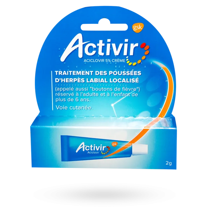 Activir crème 5% herpès labial tube 2 g