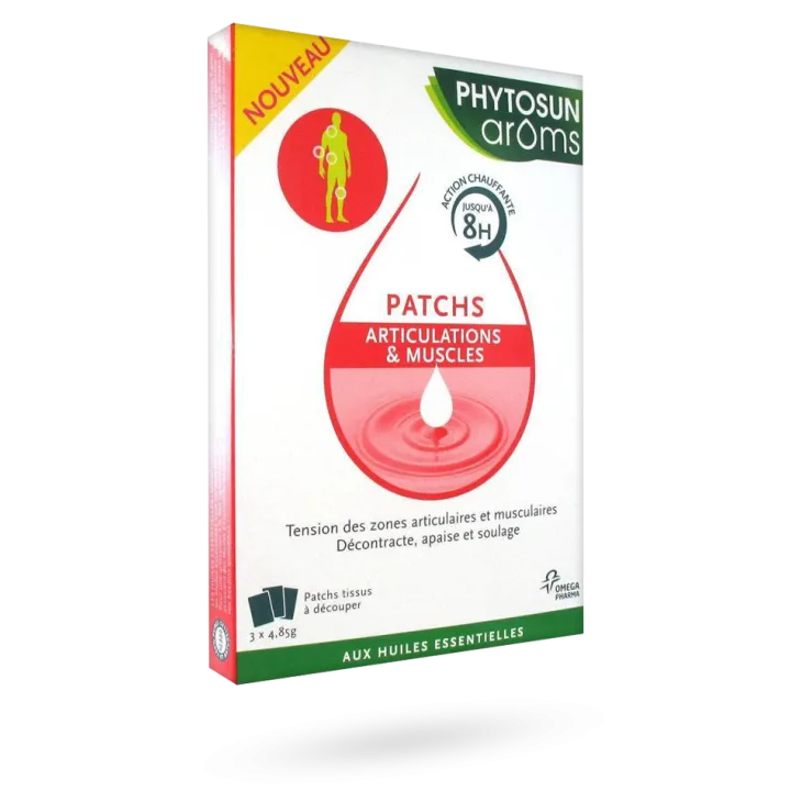Patchs articulations et muscles Phytosun Arôms 3 patchs tissus à découper
