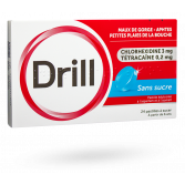 Pastilles Drill sans sucre - 24 pastilles à sucer