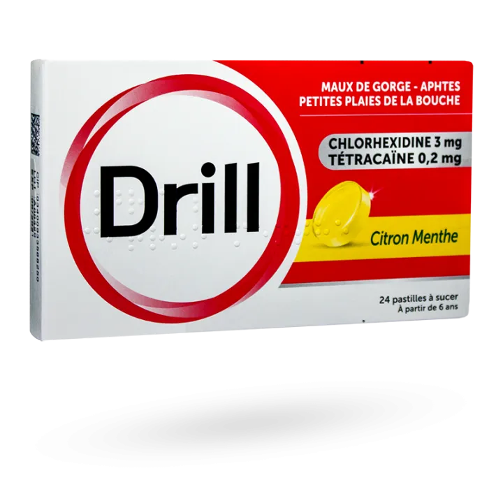 Pastilles Drill tétracaïne Citron menthe
