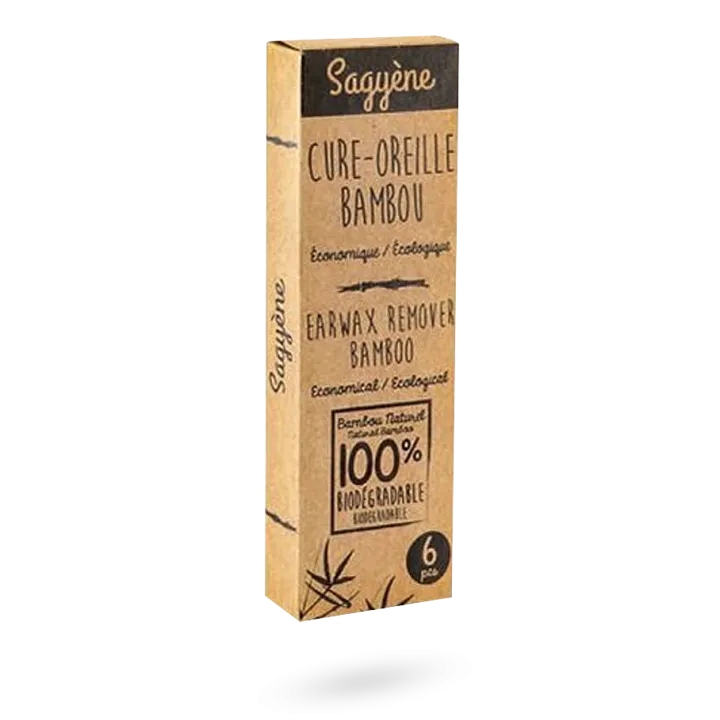 Sagyène cure-oreille bambou 100% biodégradable 6 pièces