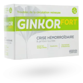 Ginkor Fort crise hémorroïdaire et jambes lourdes - 30 gélules