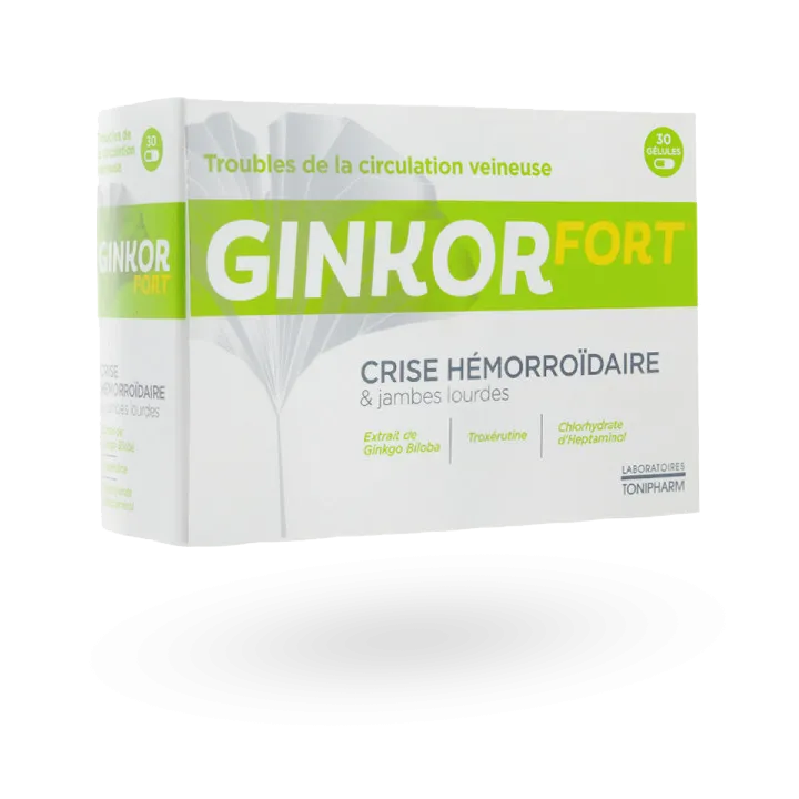 Ginkor Fort crise hémorroïdaire et jambes lourdes - 30 gélules