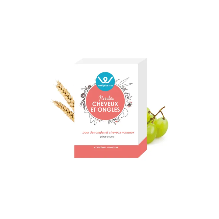 Rosalea Cheveux et ongles Wellpharma Zinc 60 capsules | Pharmacie en ligne