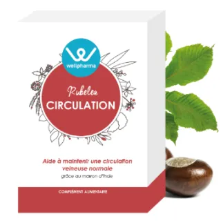 Rubelea Circulation Wellpharma troubles veineux 60 comprimés