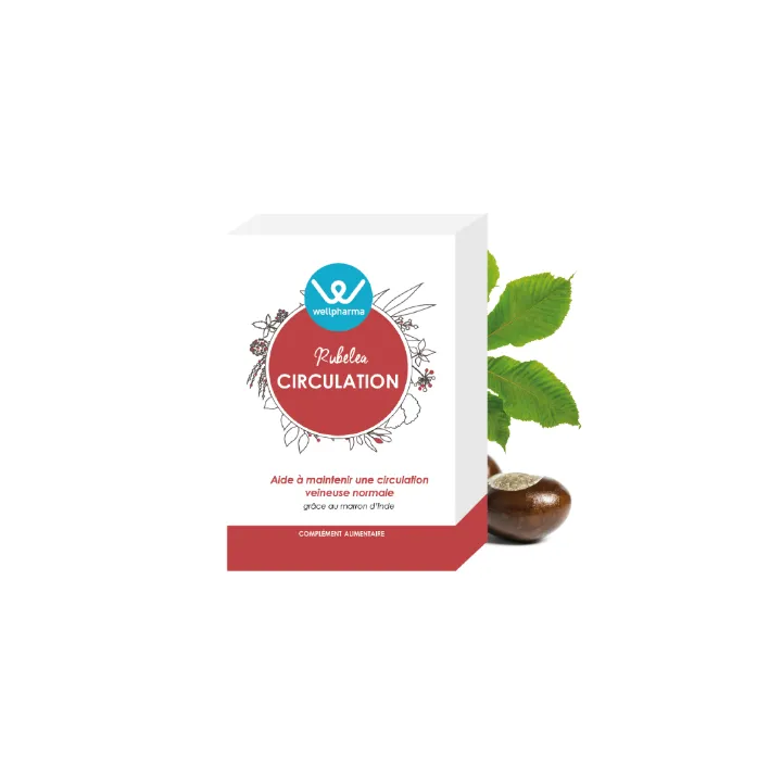 Rubelea Circulation Wellpharma troubles veineux 60 comprimés