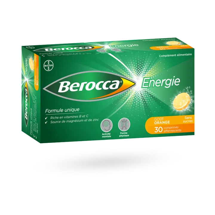 Berocca Energie forme mentale et physique goût orange comprimés effervescents