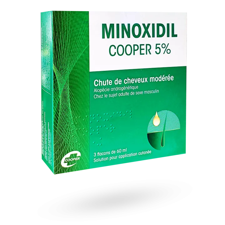 Minoxidil Cooper 5% chute de cheveux 3 flacons de 60 ml