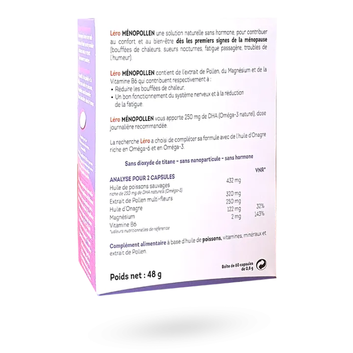 Léro MénoPollen bouffées de chaleur sans hormone 60 capsules