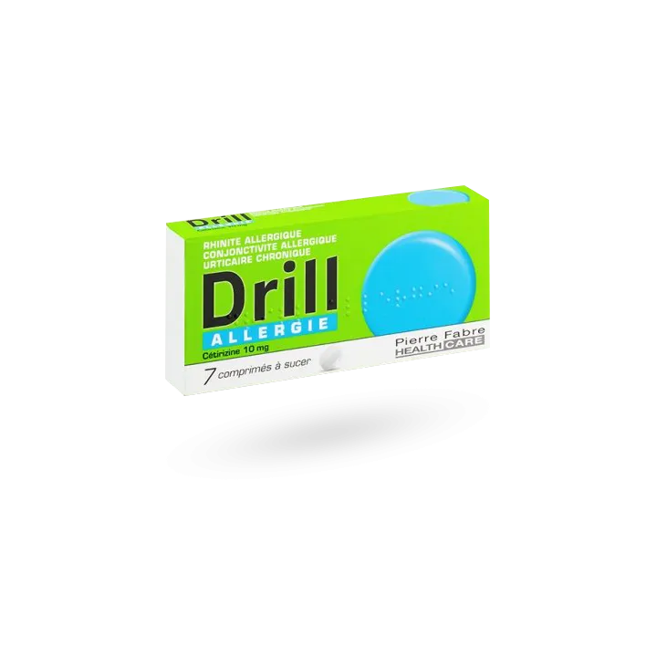 Drill Allergie Cétirizine 10 mg 7 comprimés à sucer