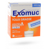 Exomuc 200 mg solution buvable - Boite de 24 sachets