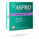 Aspro Accel caféine - 20 comprimés effervescents