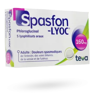 Spasfon Lyoc 160 mg douleurs de l'intestin maux de ventre 5 lyophilisats oraux