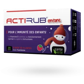 Actirub enfant sachets à diluer Santé Verte 20 sachets goût framboise Actirub enfant sachets à diluer Santé Verte 20 sachets goût framboise