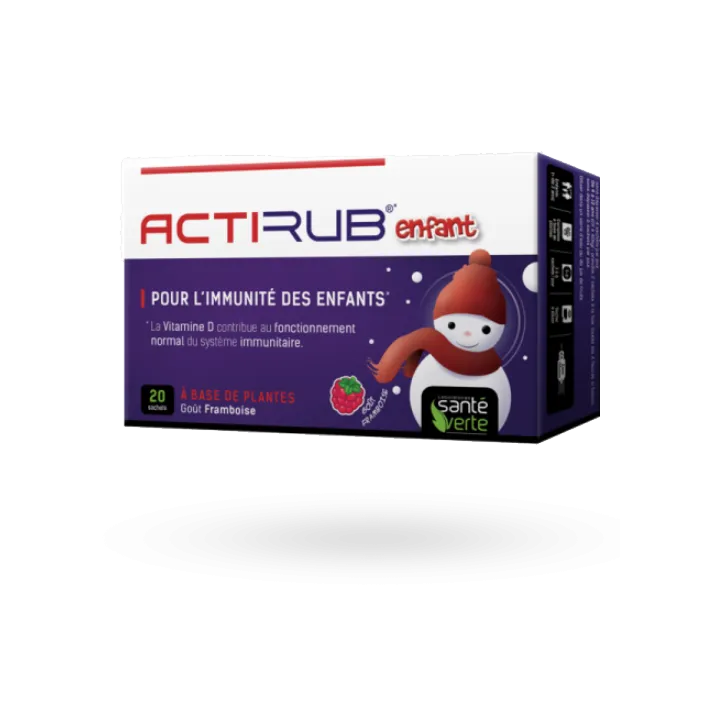 Actirub enfant sachets à diluer Santé Verte 20 sachets goût framboise