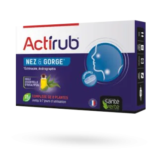 Actirub nez et gorge comprimés à base de plantes Santé Verte 15 comprimés