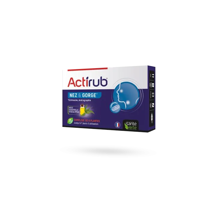 Actirub nez et gorge comprimés à base de plantes Santé Verte 15 comprimés