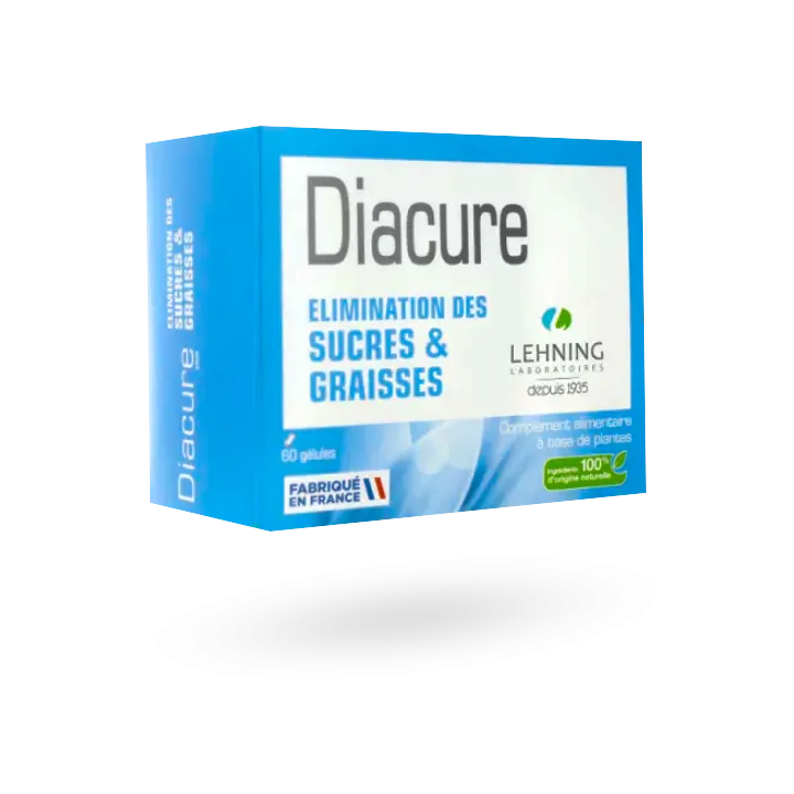 Diacure Lehning élimination des sucres et graisses 60 gélules