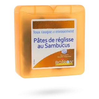 Pâtes de Réglisse au Sambucus Boiron toux rauque et enrouement pâtes à sucer 70 g 