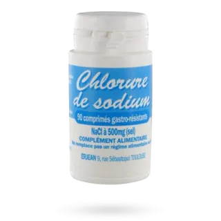 Chlorure de Sodium NaCl à 500 mg Erjean 90 comprimés