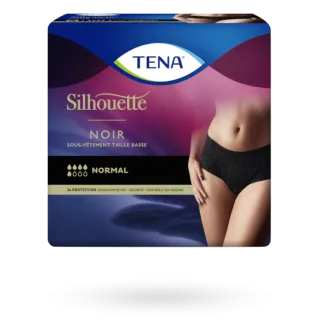 Tena Silhouette Noir Taille L normal 9 sous-vêtements taille basse